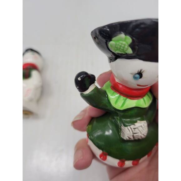 Vintage Kreiss Salt Pepper Shakers, Snowman Couple, MCM Christmas Decor - Picture 5 of 6